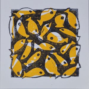 Double Fishpond Yellow & white